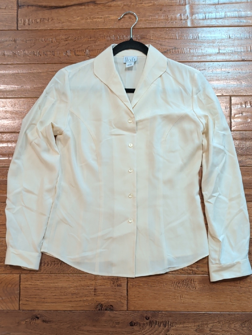 Ann Taylor LOFT Cream Silk Vintage Blouse